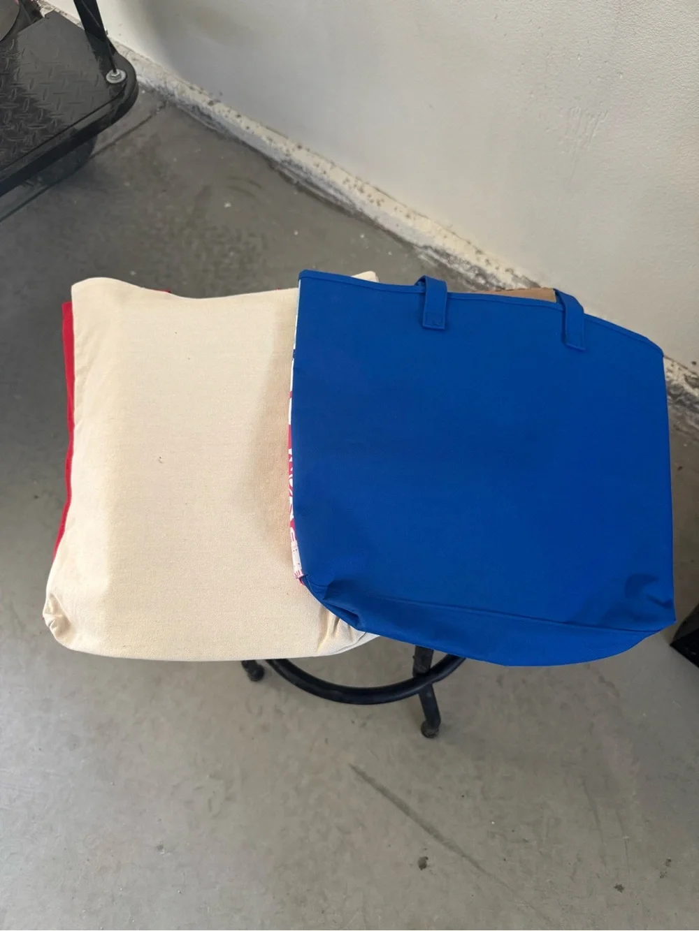 Lancôme Canvas Tote Bag in Cream, Red & Blue